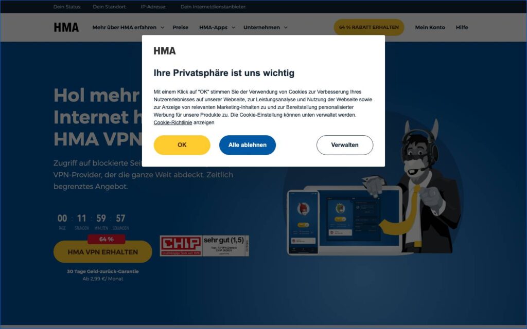 HideMyAss Screenshot
