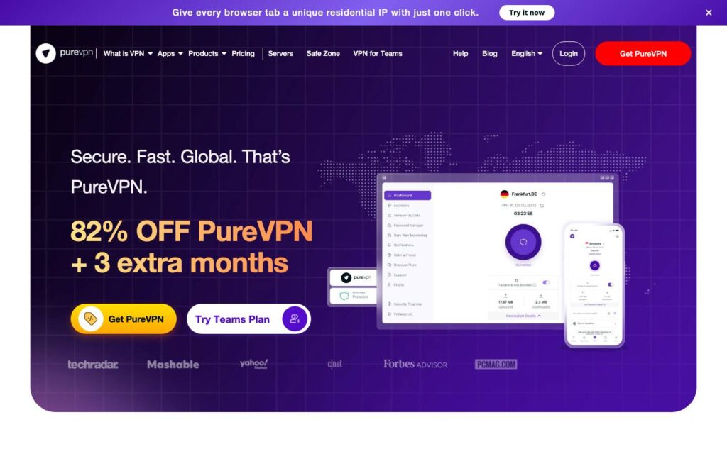 PureVPN Screenshot