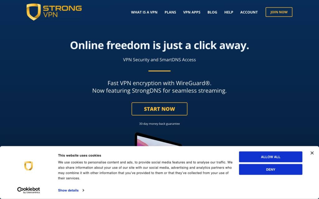 StrongVPN Screenshot